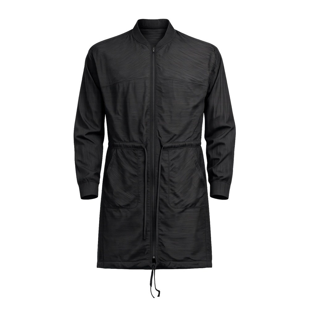 Lululemon Lab Haze Jacket Women Medium Black Mesh Longline Techwear Zip Sheer